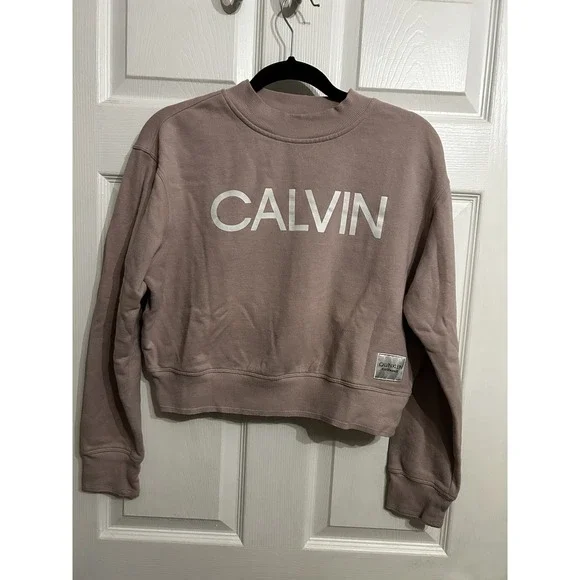 Calvin Klein Performance M Crew Neck Sweatshirt Pullover Cozy Rose Pink Logo - Picture 5 of 10